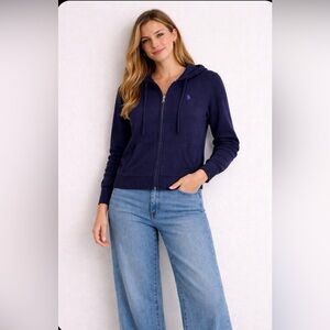 Ralph Lauren Sweater Blue Full Zip Hoodie Jacket